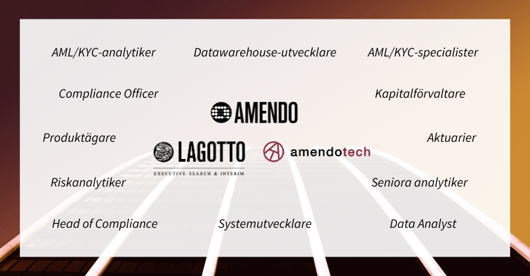 Amendo Group hjälper dig med kompetens inom bank och finans.